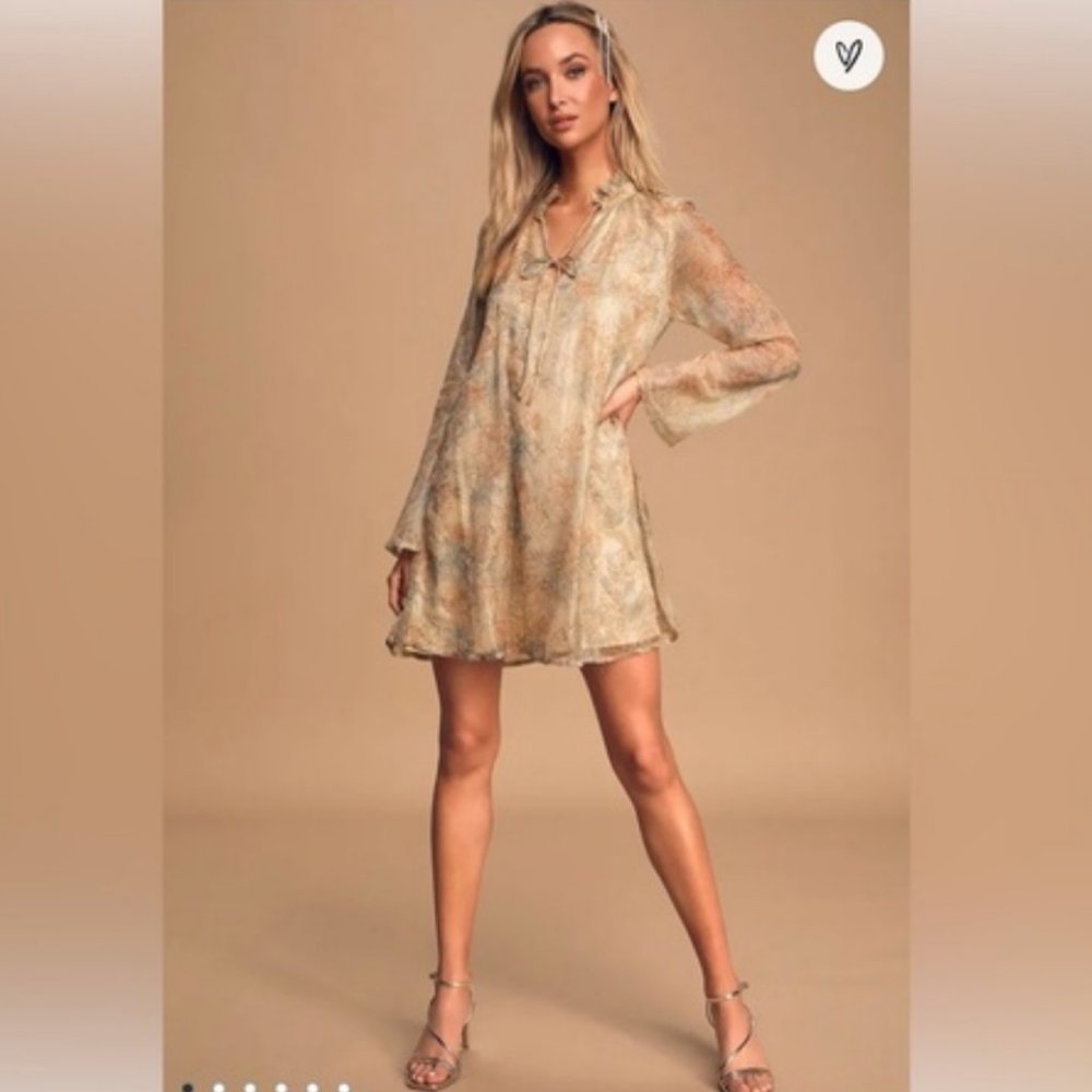 lulu's going abroad beige multi dress